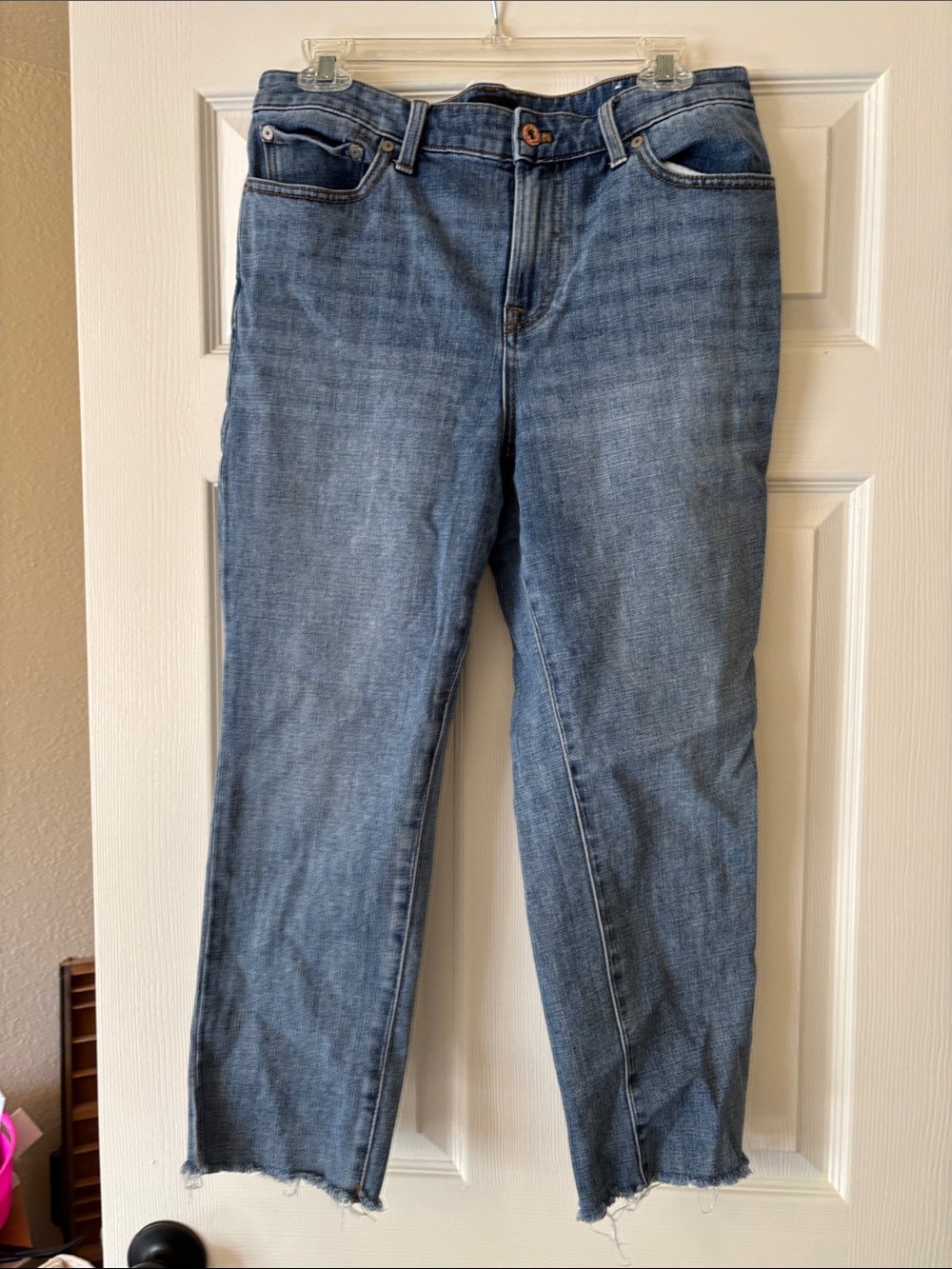 Talbots Medium Wash Cropped Straight Jeans - Blue